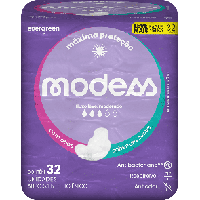 Absorvente Modess Cobertura Suave Com Abas - 32 Unidades