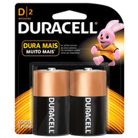 Pilha Alcalina Duracell D Grande - 2 Unidaes