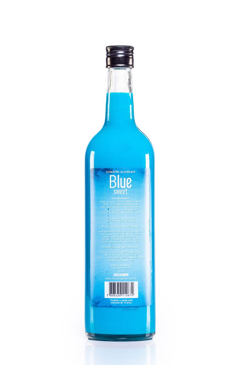 Coquetel Alcoólico Pinga Azul Original Blue Sweet 750ml