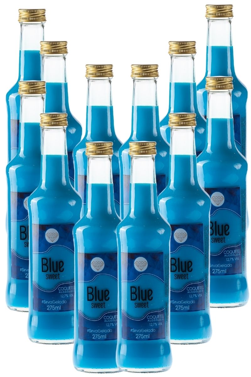 Coquetel Alcoólico Pinga Azul Original Blue Sweet 275ml - 12 Un