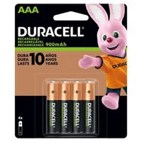 Pilha Alcalina Duracell AAA Palito Recarregável - 4 Unidades