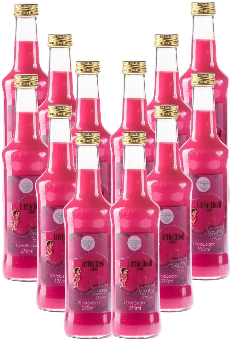 Coquetel Alcoólico Pinga Rosa Drink Little Devil Sweet 275ml - 12Un
