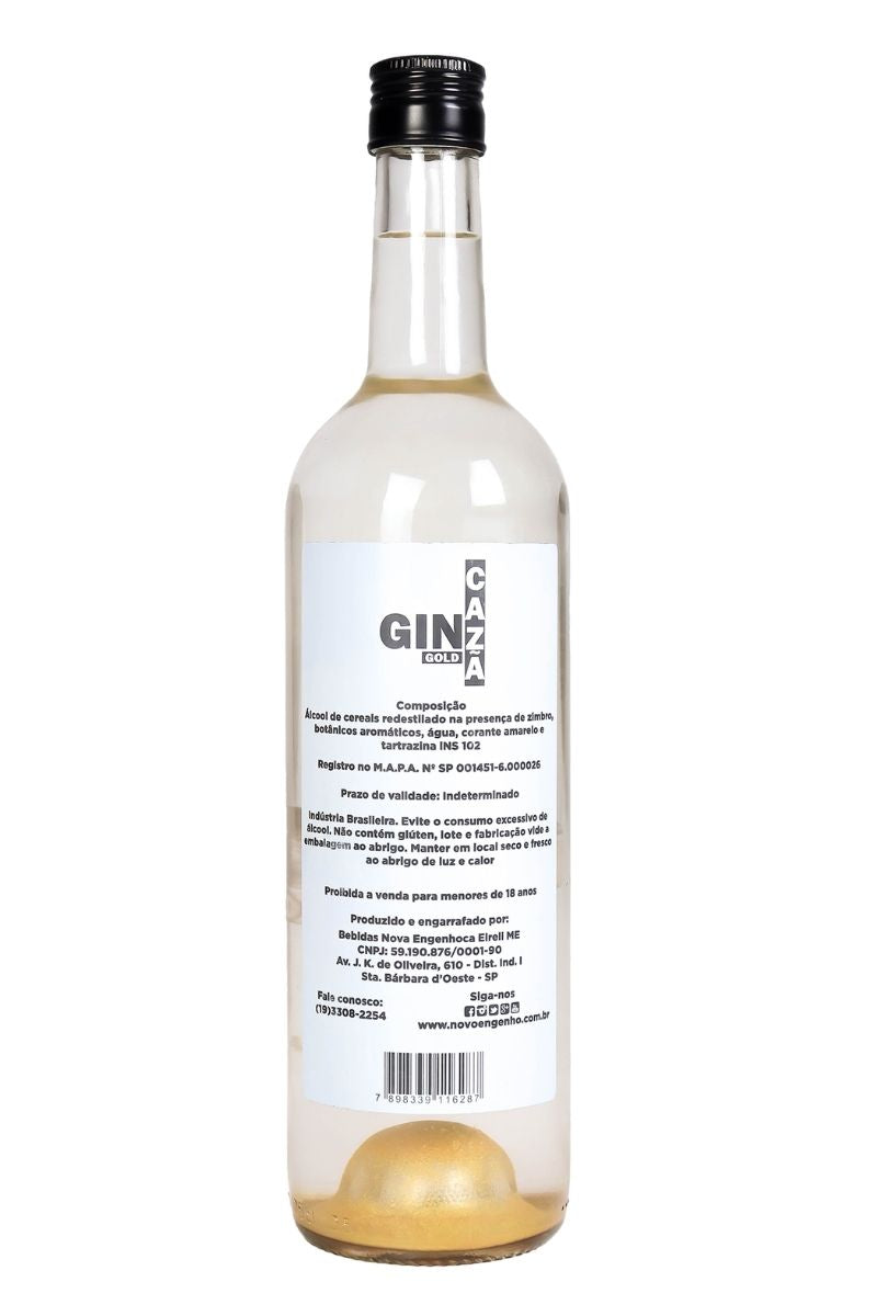 Gin Gold Cazã Dry Brilho Dourado 750ml