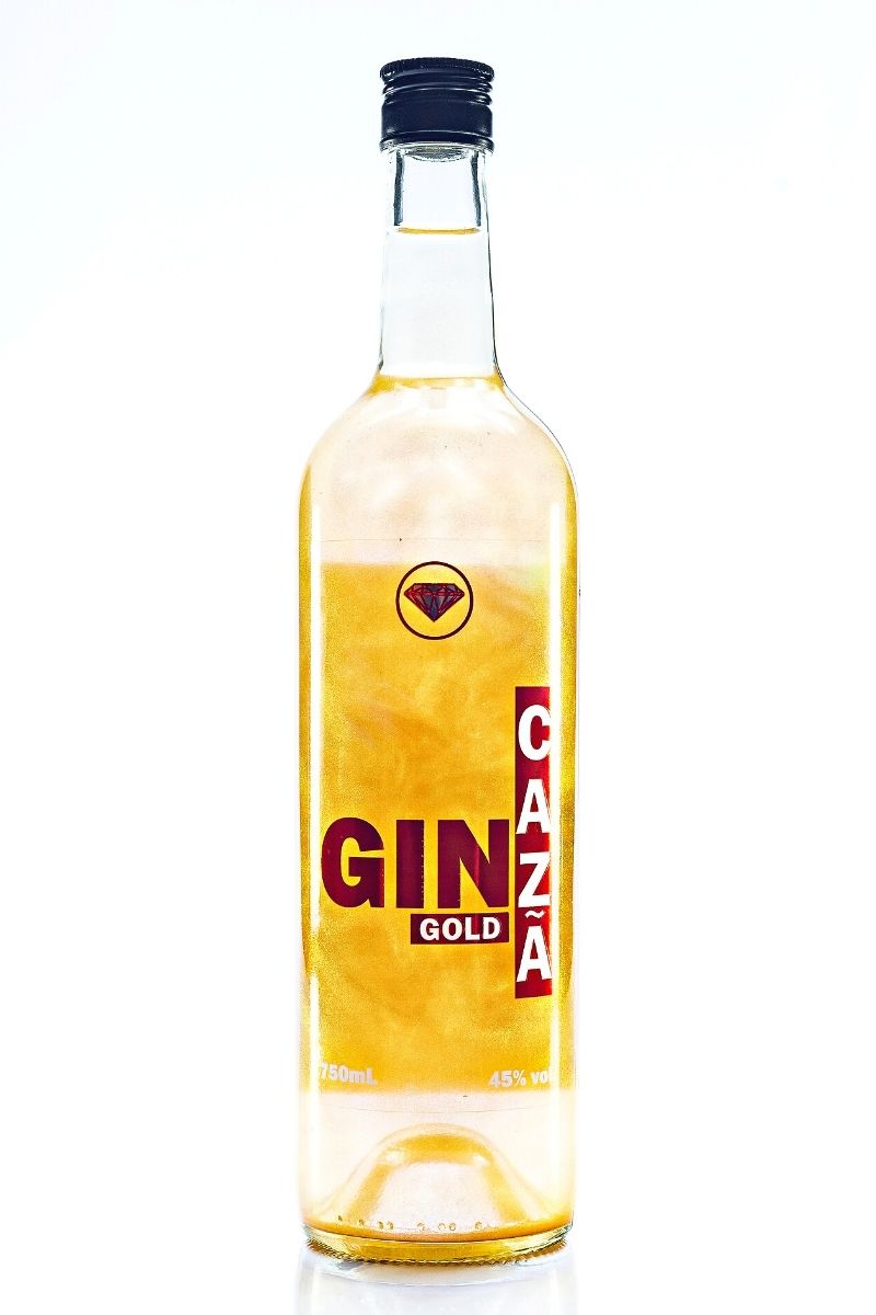 Gin Gold Cazã Dry Brilho Dourado 750ml
