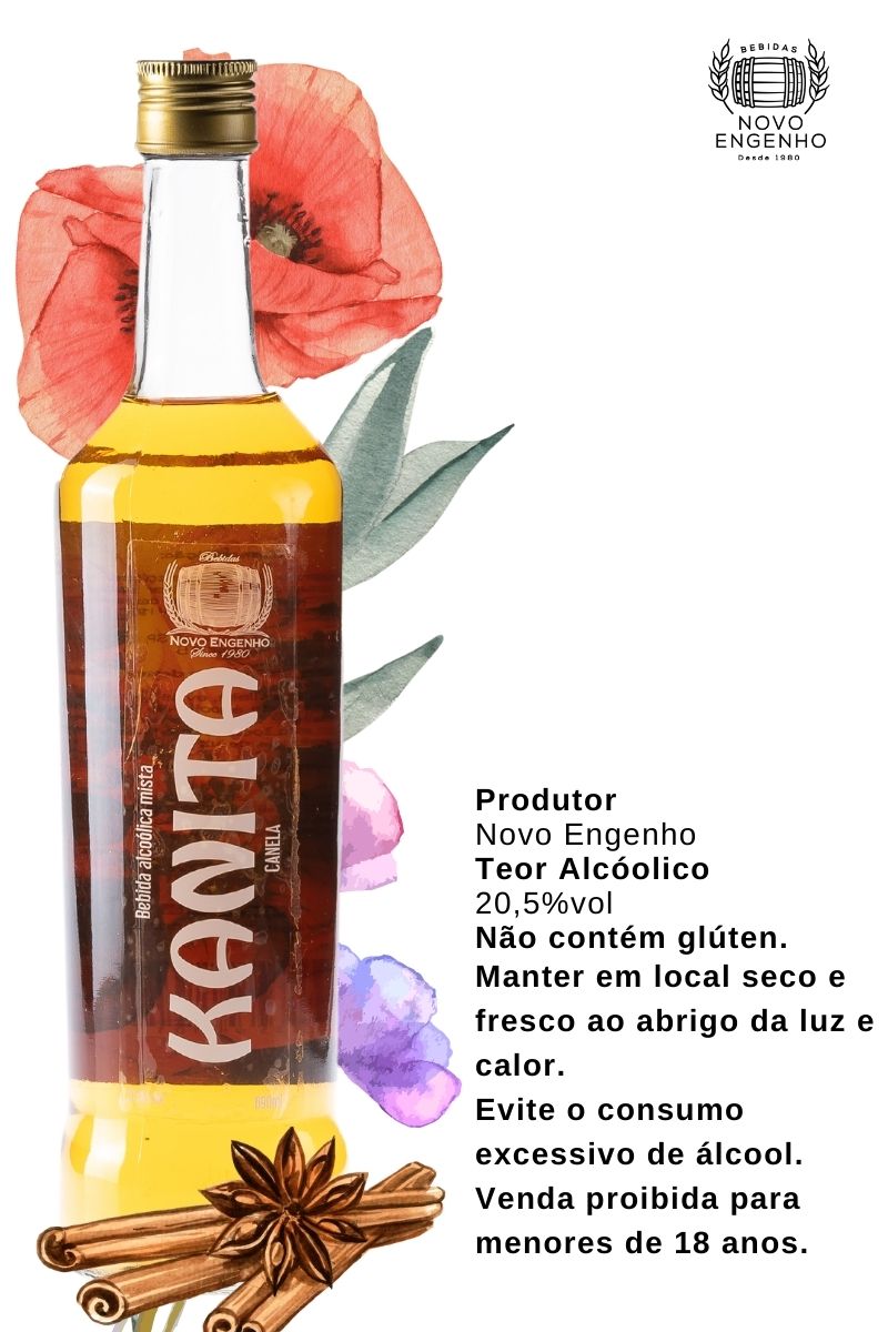 Cachaça Kanita Aguardente Sabor Canela 690ml