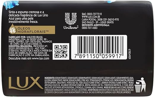 Sabonete Em Barra Lux Lírio Azul 85g