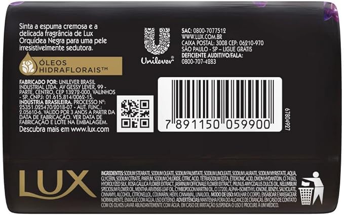 Sabonete Em Barra Lux Orquídea Negra 85g