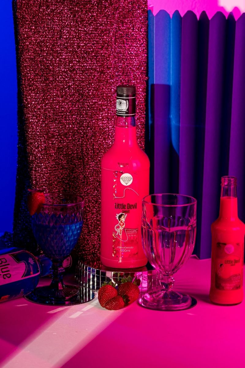Garrafas Coquetel Alcoólico Pinga Rosa Drink Little Devil Sweet 275ml - 6Un