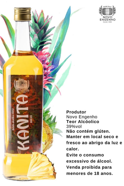Cachaça Kanita Aguardente Sabor Abacaxi 690ml