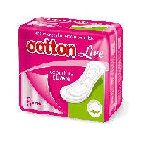 Absorvente Cotton Line Sem Aba Cobertura Suave - 8 Unidades