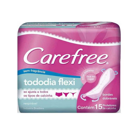 Absorvente Carefree Flex Proteção Diária Sem Perfume - 15 Unidades