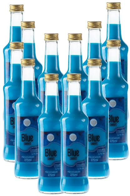 Coquetel Alcoólico Pinga Azul Original Blue Sweet 275ml - 12 Un