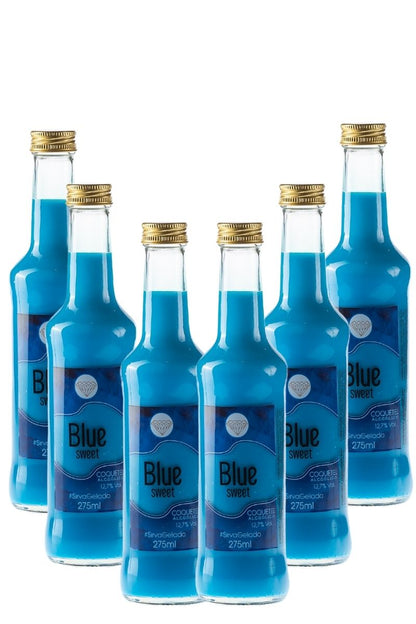 Coquetel Alcoólico Pinga Azul Original Drink Blue Sweet 275ml - 6Un