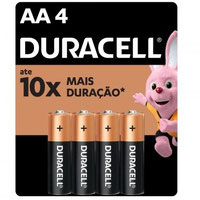 Pilha Alcalina Duracell AA Pequena - 4 Unidades