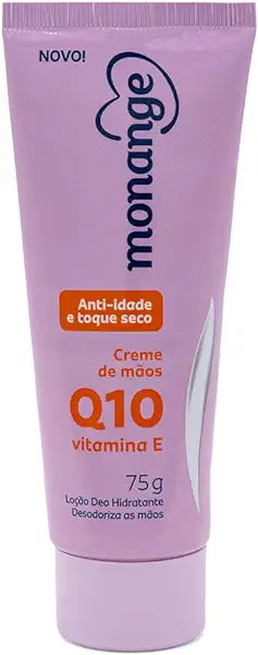 Creme Para As Mãos Monange Anti-Idade Q10 E Vitamina E Com Ação Desodorante 75g