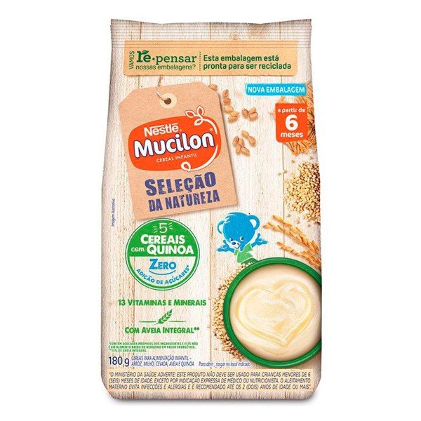 Cereal Infantil Mucilon Seleção Da Natureza 5 Cereais Com Quinoa 180g