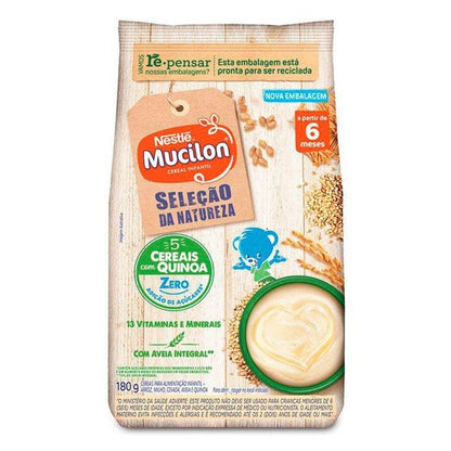 Cereal Infantil Mucilon Seleção Da Natureza 5 Cereais Com Quinoa 180g