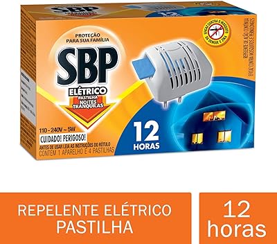 Repelente Sbp Eletrico De Pastilha 12 Horas Com 4 Pastilhas
