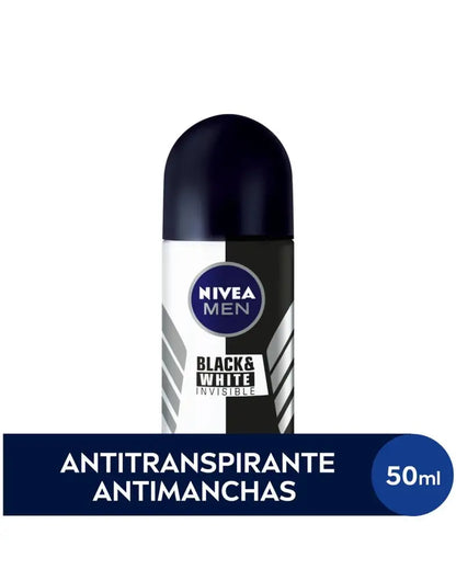 Desodorante Roll On Nivea Black & White Invisible Masculino 50ml