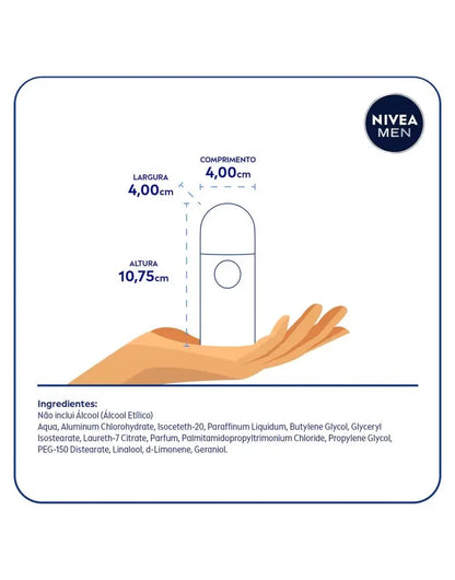 Desodorante Roll On Nivea Black & White Invisible Masculino 50ml