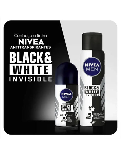 Desodorante Roll On Nivea Black & White Invisible Masculino 50ml